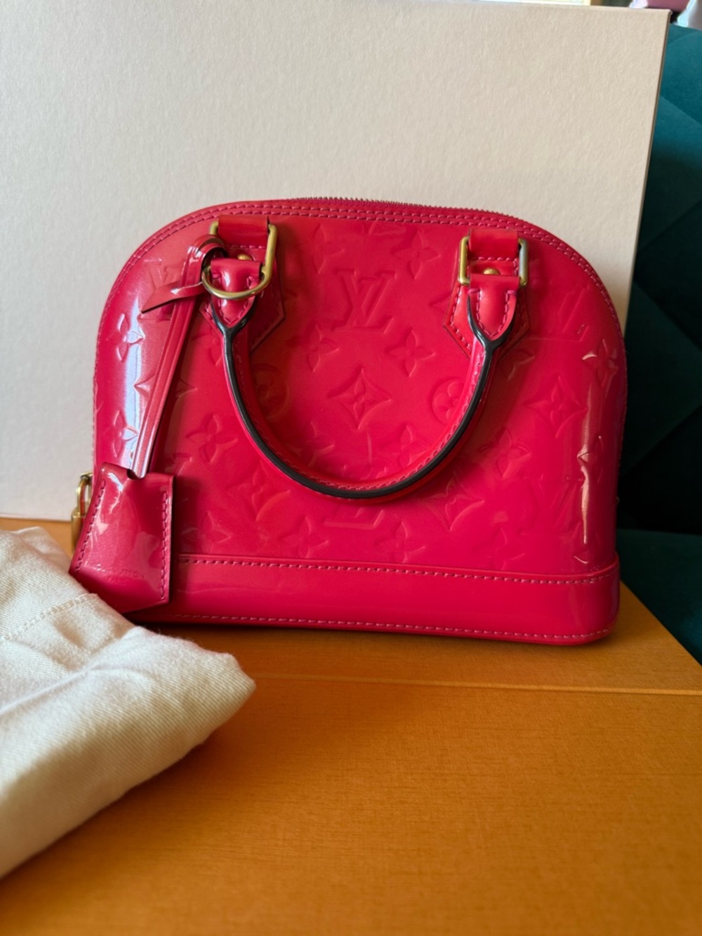 Louis Vuitton Hot Pink Vernis Alma BB Satchel